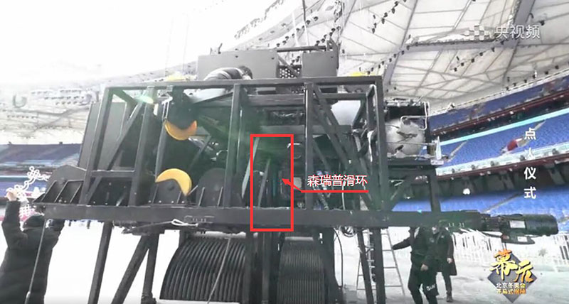 鳥(niǎo)巢火炬臺(tái)吊起裝置里的森瑞普滑環(huán)