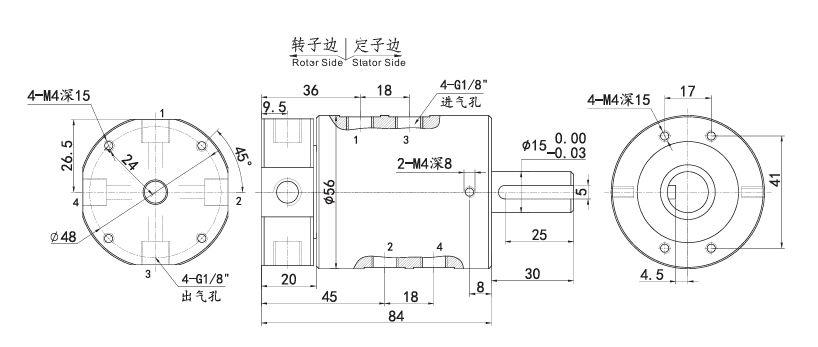 3004006EX3004006EX系列二通路帶加長軸純氣動(dòng)旋轉(zhuǎn)接頭 系列滑環(huán)外形圖紙