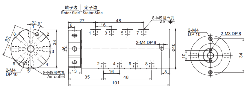 30080043008004系列多通路導(dǎo)氣滑環(huán) 系列滑環(huán)外形圖紙