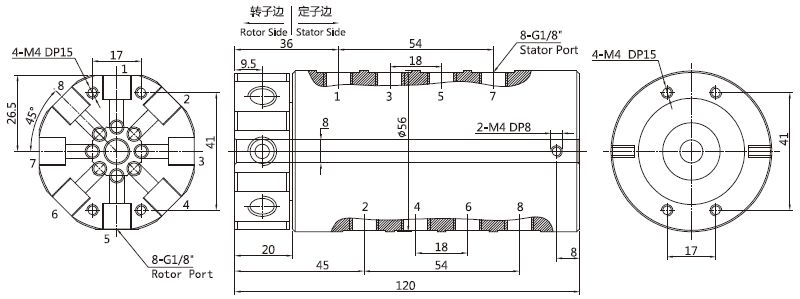 30080063008006系列多通路氣路旋轉(zhuǎn)接頭 系列滑環(huán)外形圖紙