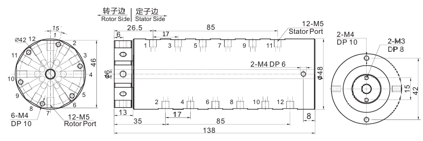 30120043012004系列多通路氣動(dòng)滑環(huán) 系列滑環(huán)外形圖紙
