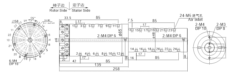 30240043024004系列360旋轉(zhuǎn)氣動旋轉(zhuǎn)密封接頭 系列滑環(huán)外形圖紙