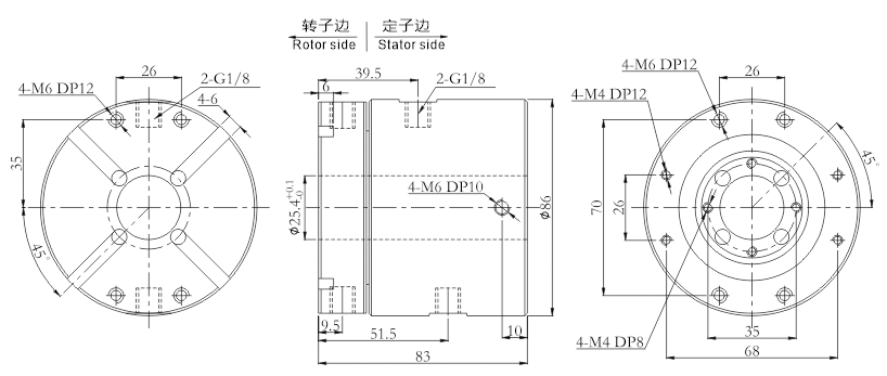 32520063252006系列純氣動旋轉(zhuǎn)接頭 系列滑環(huán)外形圖紙
