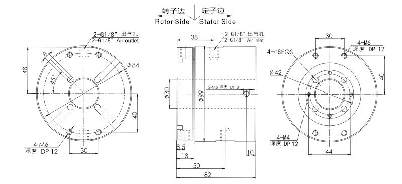 33020063302006中空30mm電氣旋轉接頭 系列滑環(huán)外形圖紙