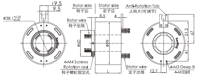 eh3899-01EH3899-01系列單通路千兆網(wǎng)線旋轉(zhuǎn)接頭 系列滑環(huán)外形圖紙
