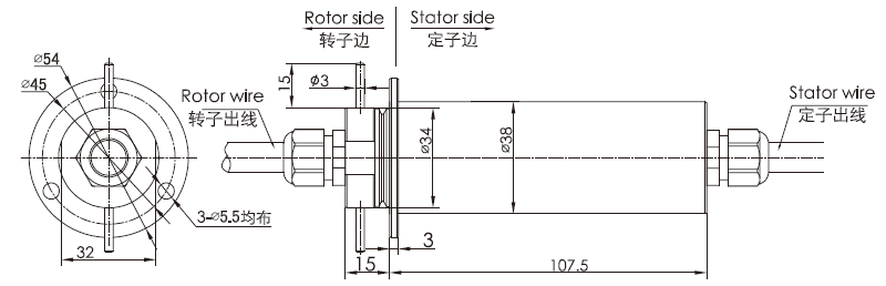 f038F038系列防塵防水滑環(huán)引電器 系列滑環(huán)外形圖紙