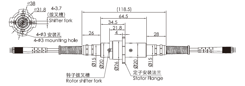fo600FO600系列6通道光纖滑環(huán) 系列滑環(huán)外形圖紙