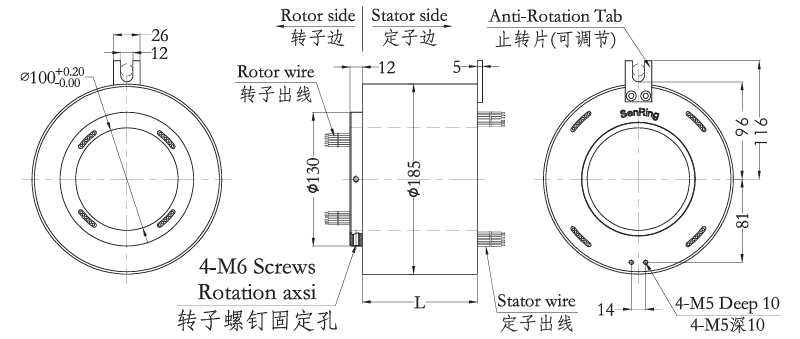 h100185H100185系列（過孔式、空心軸）滑環(huán) 系列滑環(huán)外形圖紙