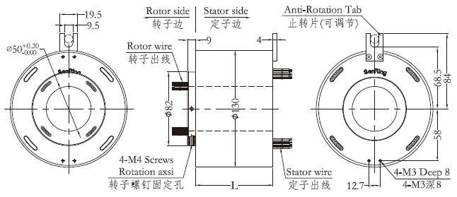 h50130H50130系列過孔導(dǎo)電滑環(huán) 系列滑環(huán)外形圖紙