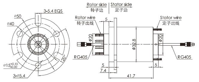 hf0103-32HF0103-32系列射頻/微波旋轉(zhuǎn)關(guān)節(jié) 系列滑環(huán)外形圖紙
