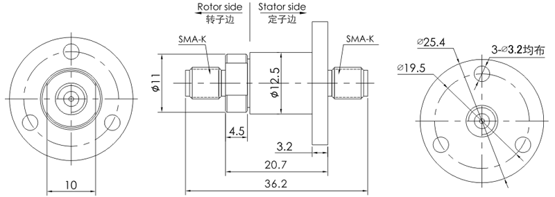 hf0118-12HF0118-12系列單通道18GHz高頻滑環(huán) 系列滑環(huán)外形圖紙