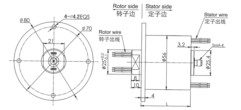 hf0118-56HF0118-56系列射頻旋轉關節(jié) 系列滑環(huán)外形圖紙