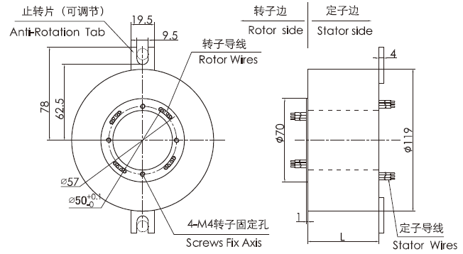 k350K350系列超薄扁平盤式滑環(huán) 系列滑環(huán)外形圖紙